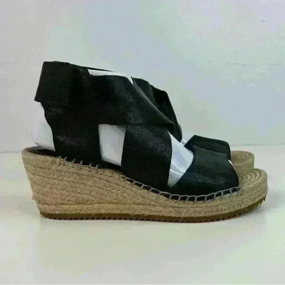 Eileen Fisher Willow Tumbled Leather Wedge Espadrille - Picture 8 of 16
